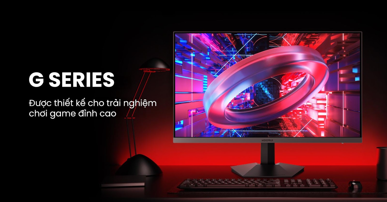 A computer screen with a keyboard and a lamp

AI-generated content may be incorrect.