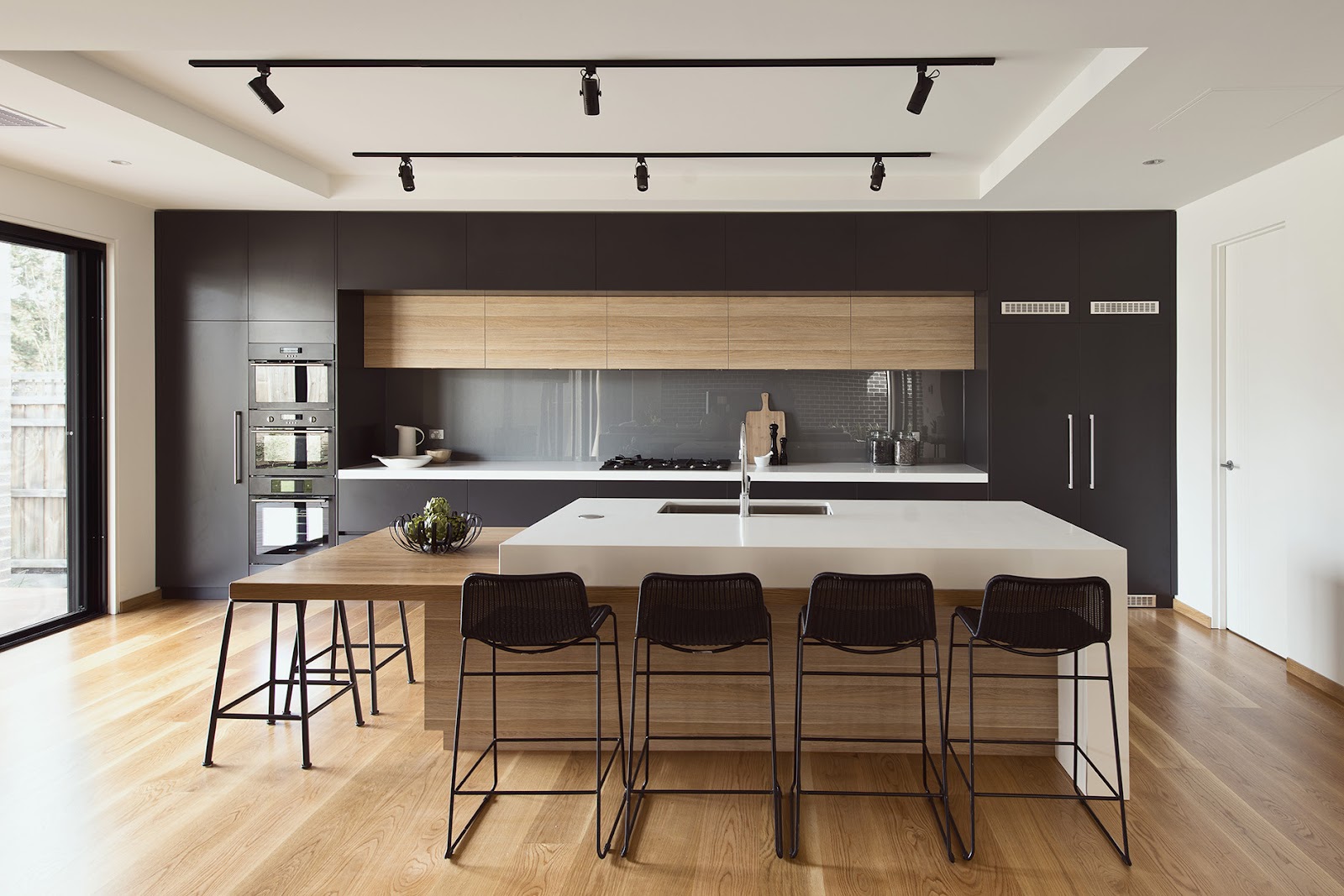 black and white kitchen