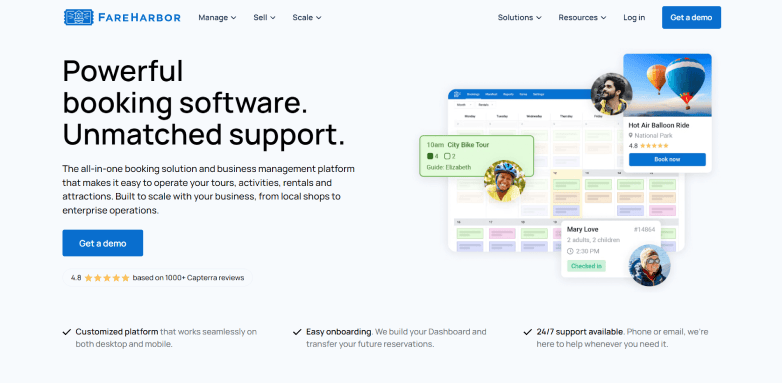 Fareharbor Homepage