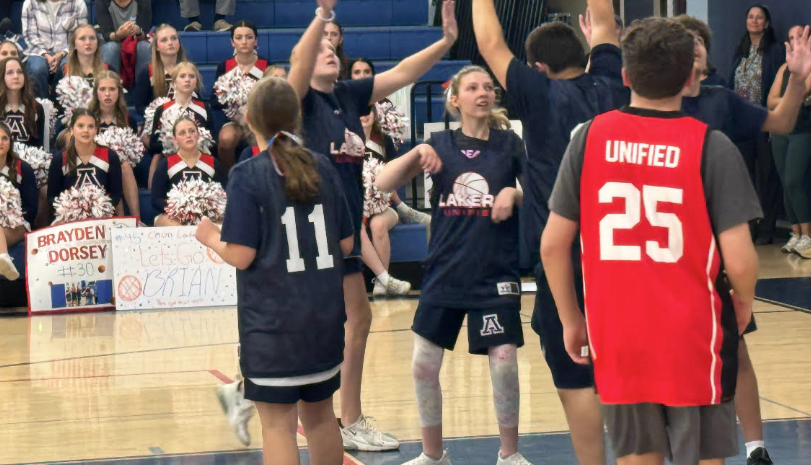 image of students playing basketball