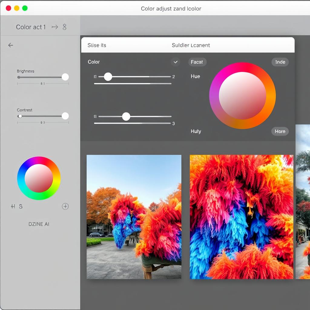 Color adjustment tools in image editing software