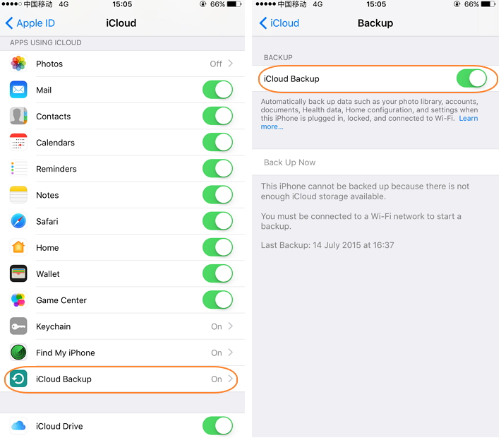  backup iphone data using icloud
