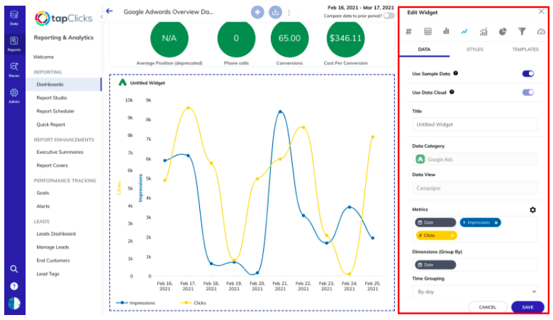 marketing dashboard