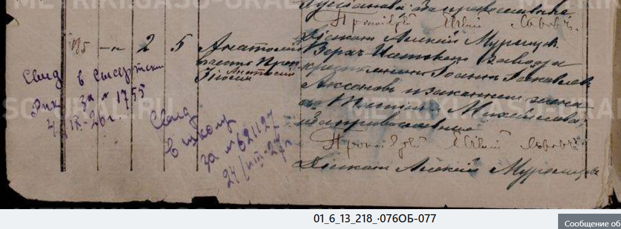 Аксенов Метрическая книга Успенская церковь Верх-Исетский завод, Екатеринбург 