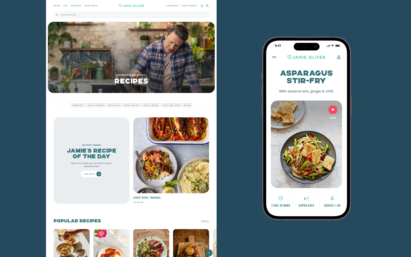 Image from the Cooking Up Success: Jamie Oliver’s Web Design Transformation article on Abduzeedo