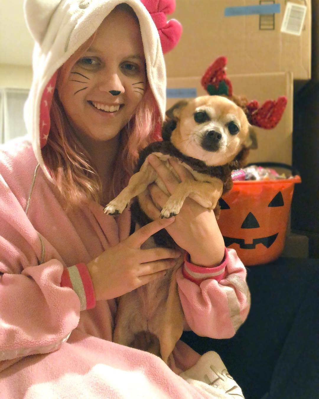 Margaret Guilbert with her pet