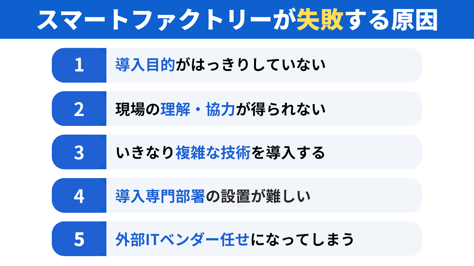 スマートファクトリーが失敗する5つの原因