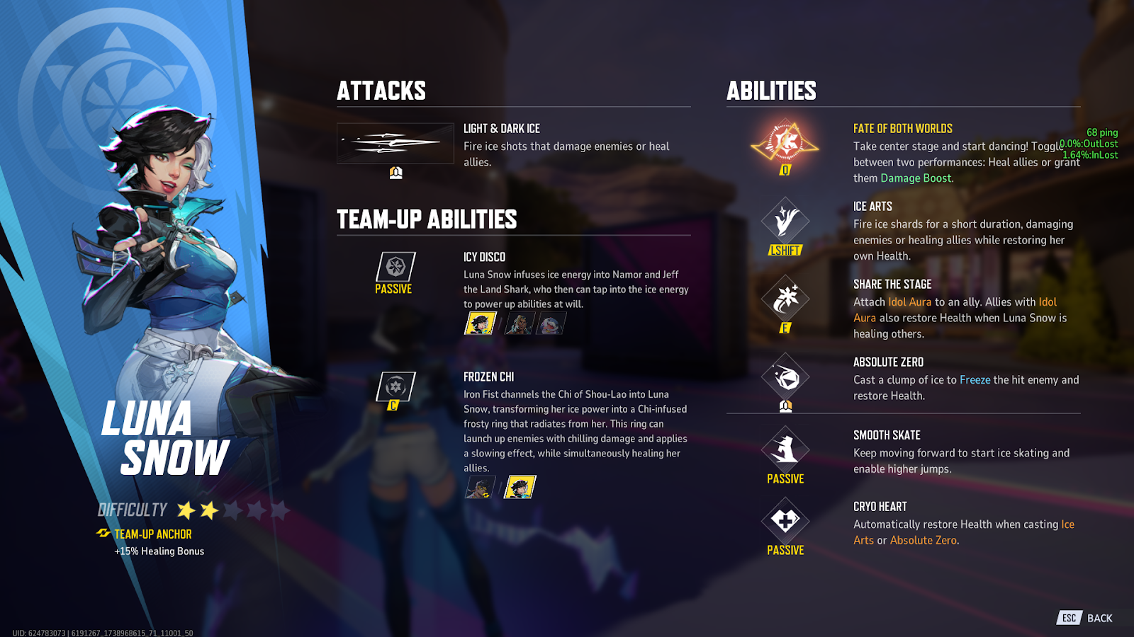 Luna Snow’s abilities in Marvel Rivals