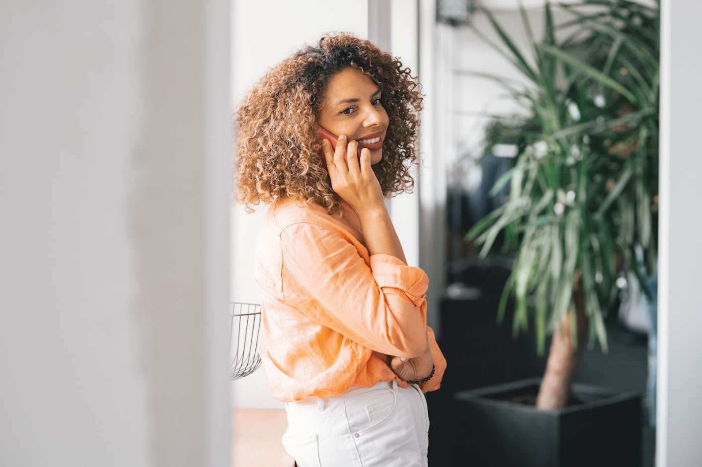 Woman discussing remote work guidelines for employees