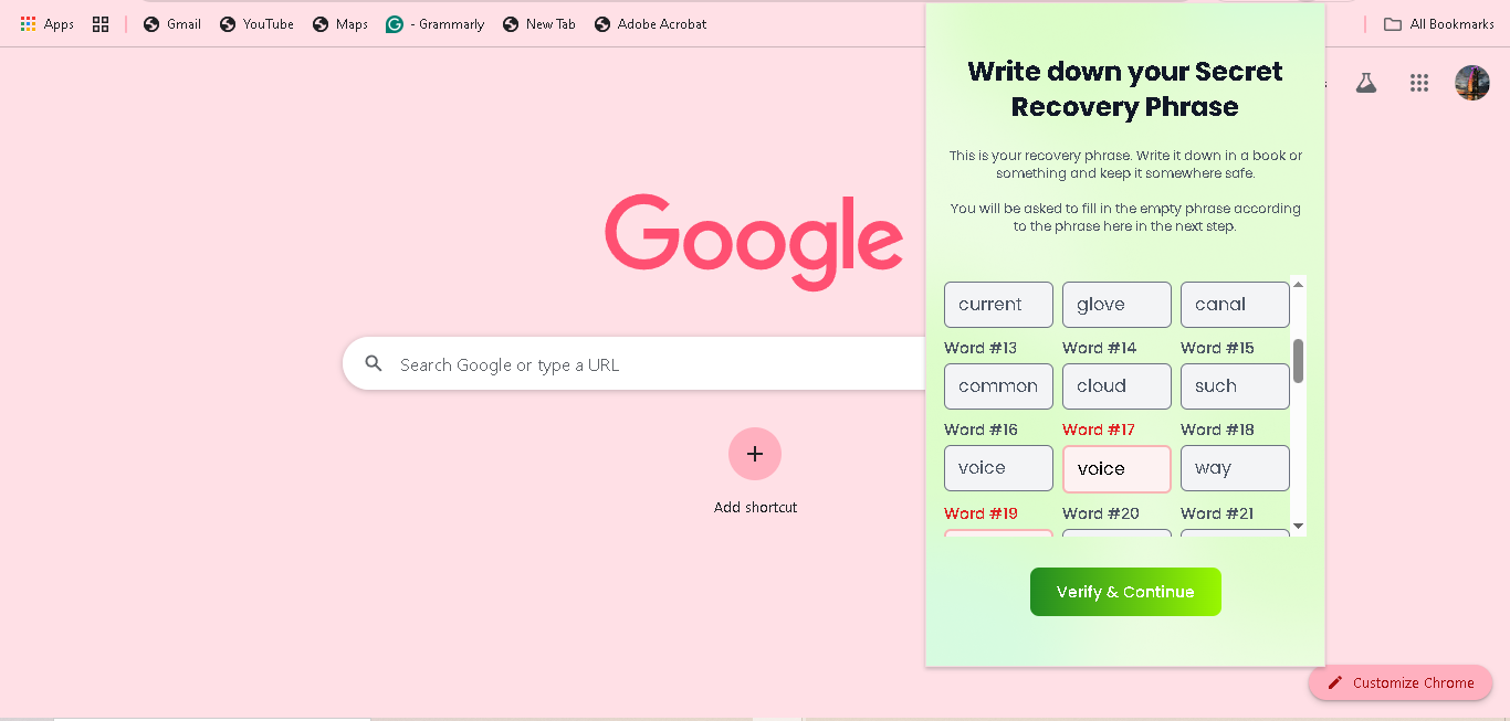 dmail recovery phrase