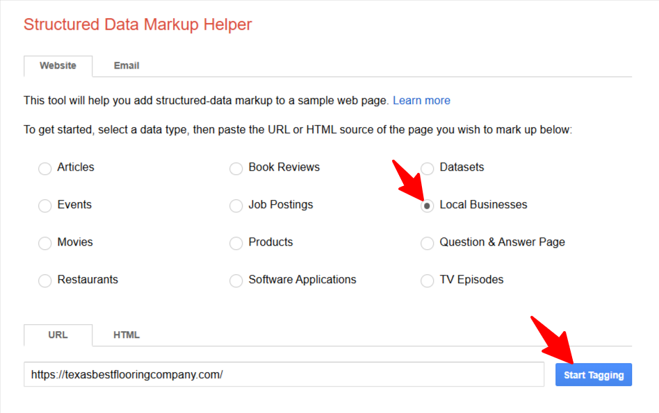 structured data helper tool