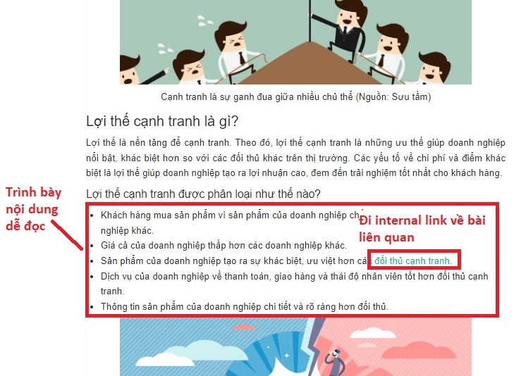 Các nội dung mang tính liệt kê, bạn nên viết dưới dạng bullet list để người đọc dễ nhìn (Nguồn: TopOnSeek)