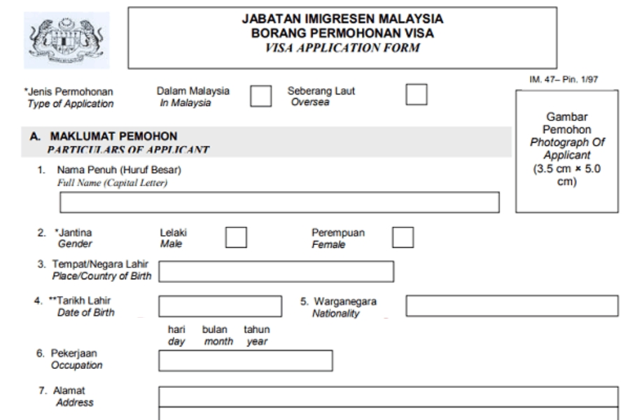 Applying for a Malaysia tourist visa online