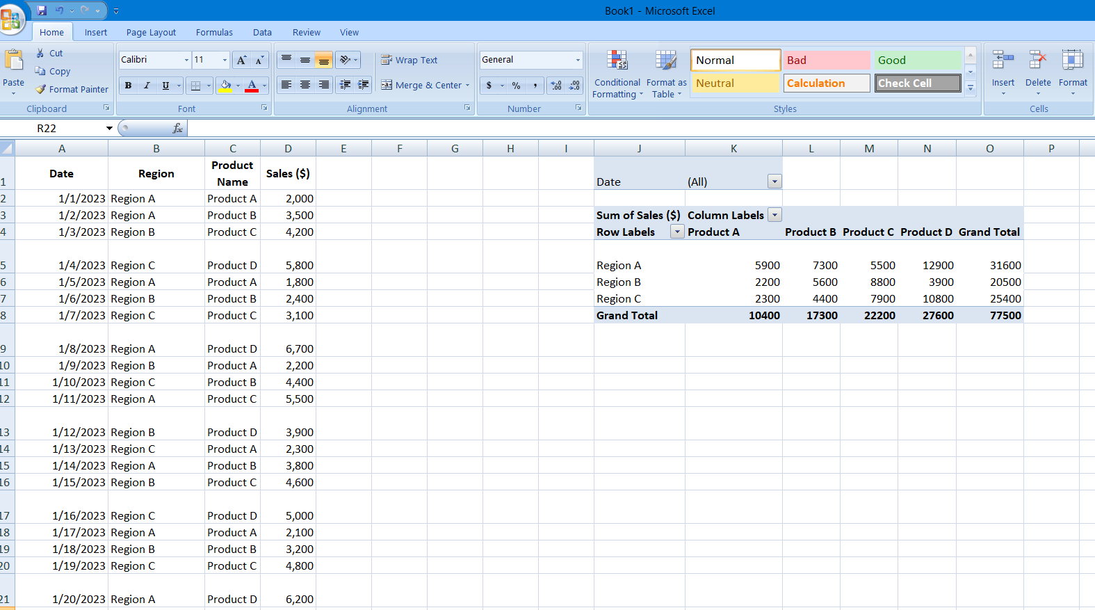 Pivot Tables