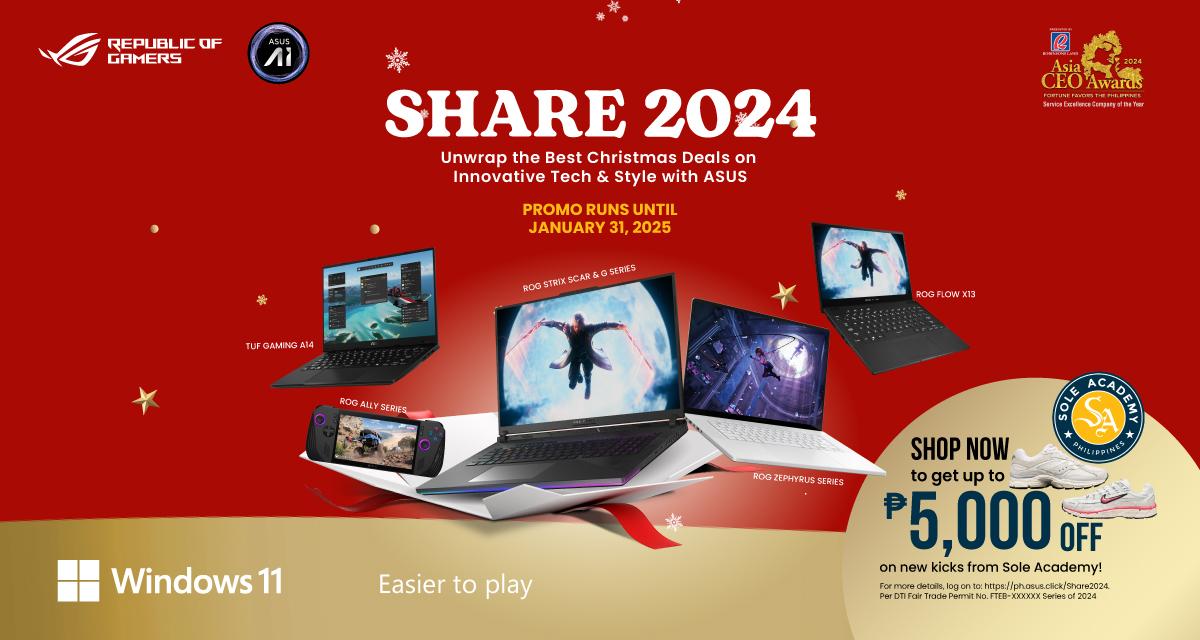 ASUS Share 2024 Christmas Sale is Unwrapping  Innovative Tech and Style with Exclusive Deals