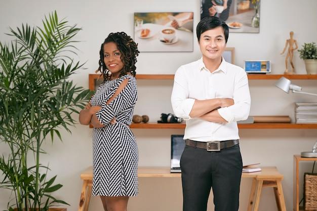 Business partners standing at office