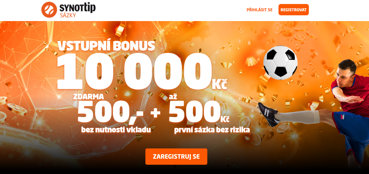 SYNOTtip vstupní bonus na kurzové sázení