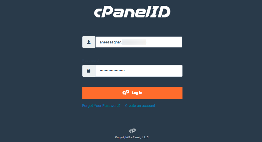 log in to cpanel