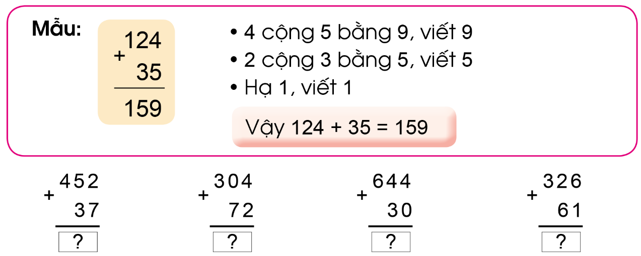 BÀI 76. PHÉP CỘNG ( KHÔNG NHỚ) TRONG PHẠM VI 1000