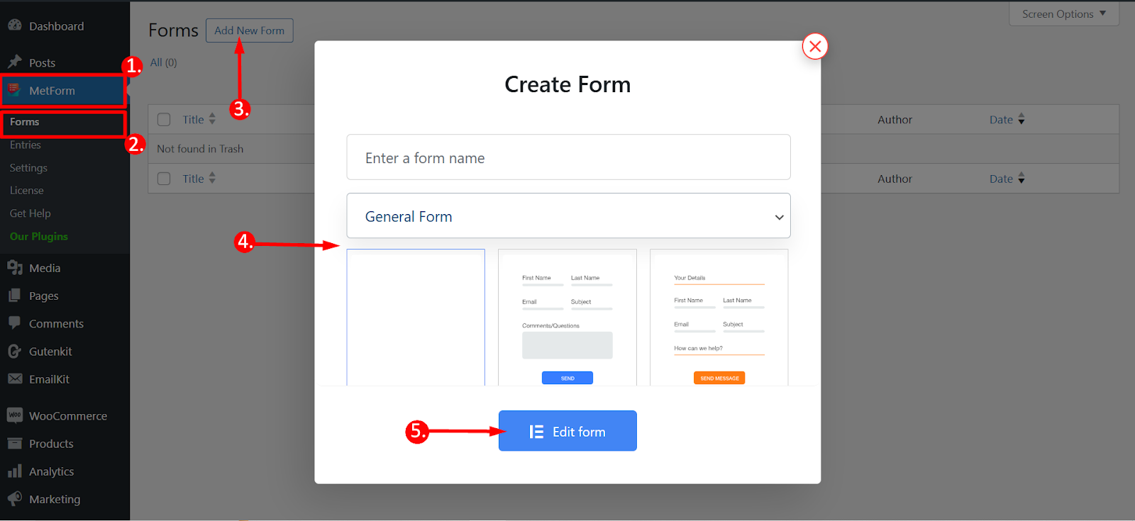  Create donation form with MetForm