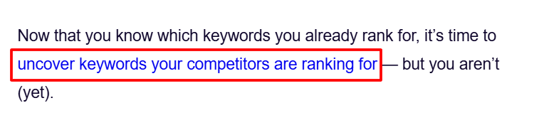 Another example of using descriptive anchor text for internal linking
