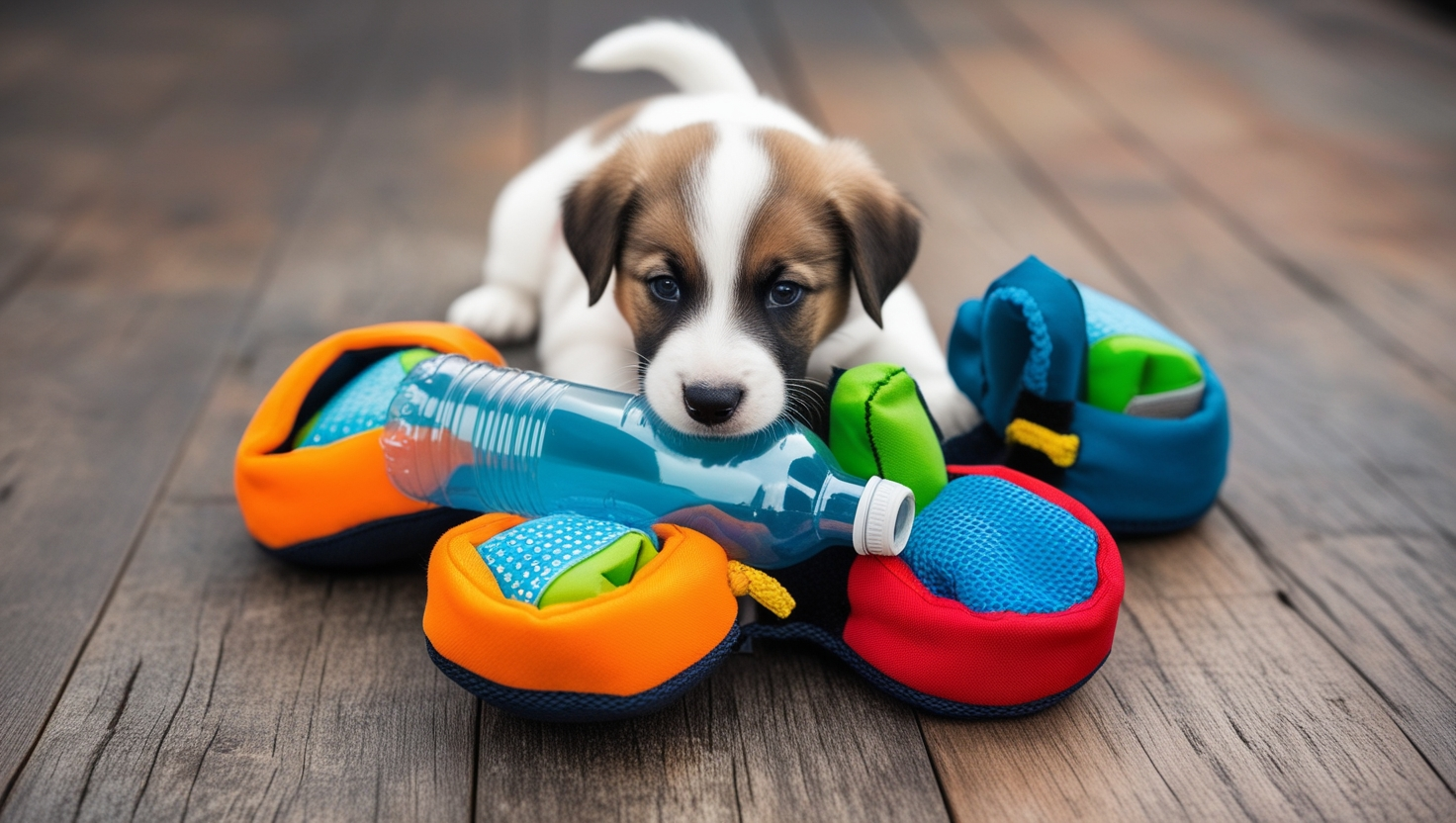 Puppy Toys Hold a Bottle