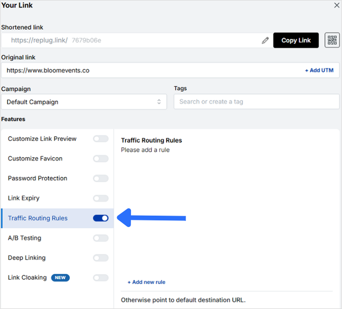 traffic routing rules