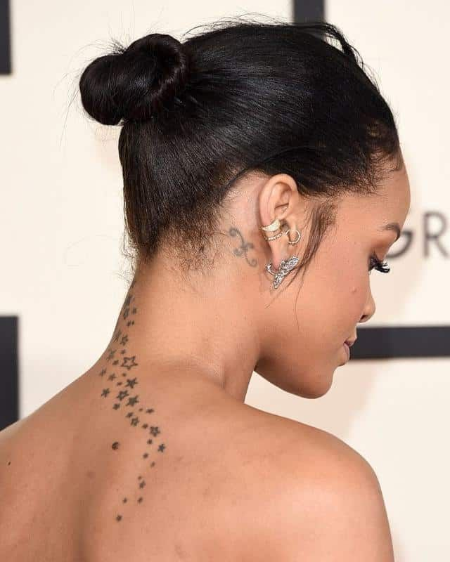 Celebrity-Inspired Neck Tattoos for women