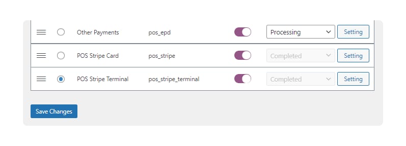 Enable POS Stripe Terminal