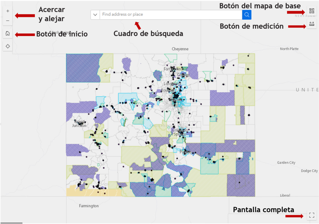 Los distintos botones de control de la herramienta.