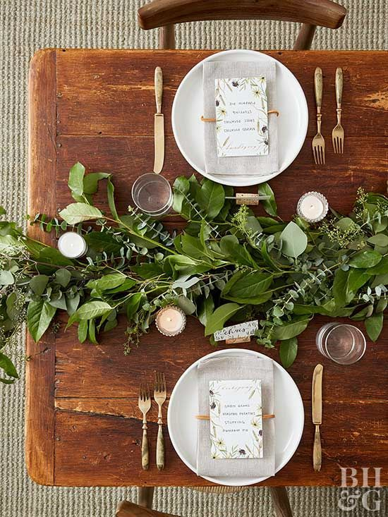 Greenery tablescape