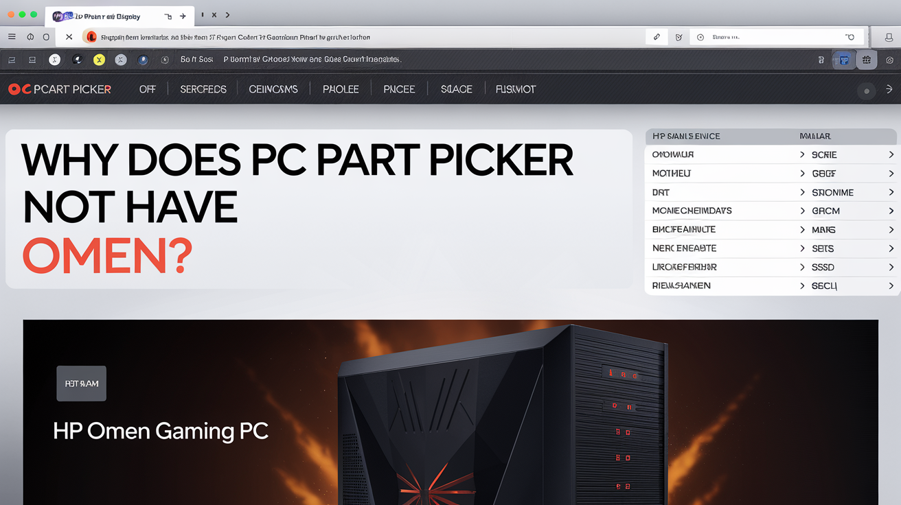 why does pc part picker not have omen