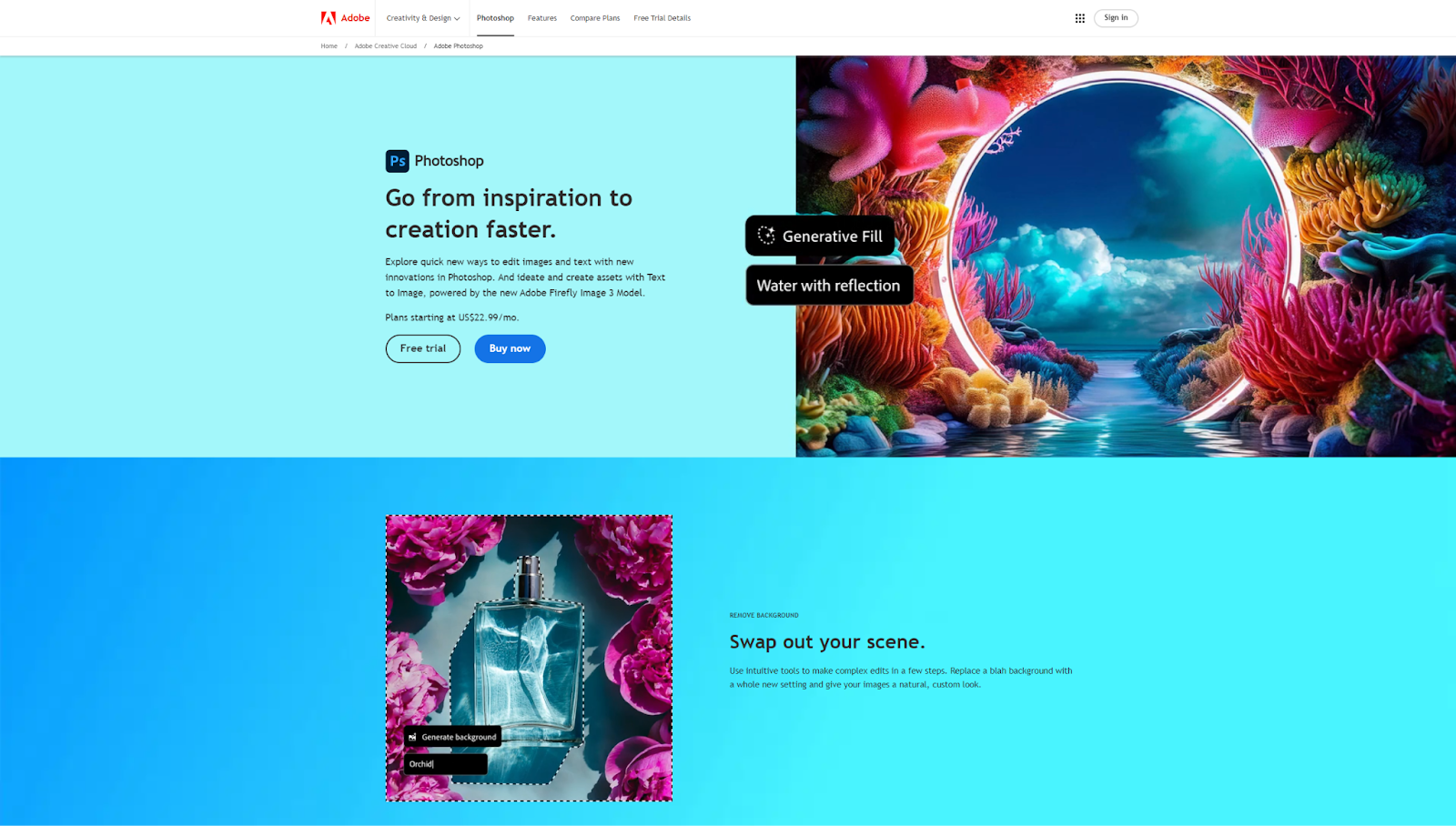 Adobe Photoshop homepage