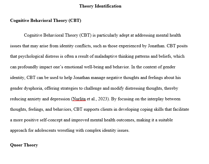 COUN-5225 Week 5 Assignment: Identifying Relevant Theories and Models 