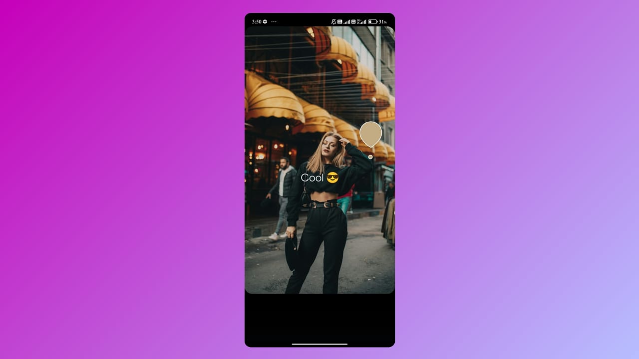 Colour picker of a instagram story technique.