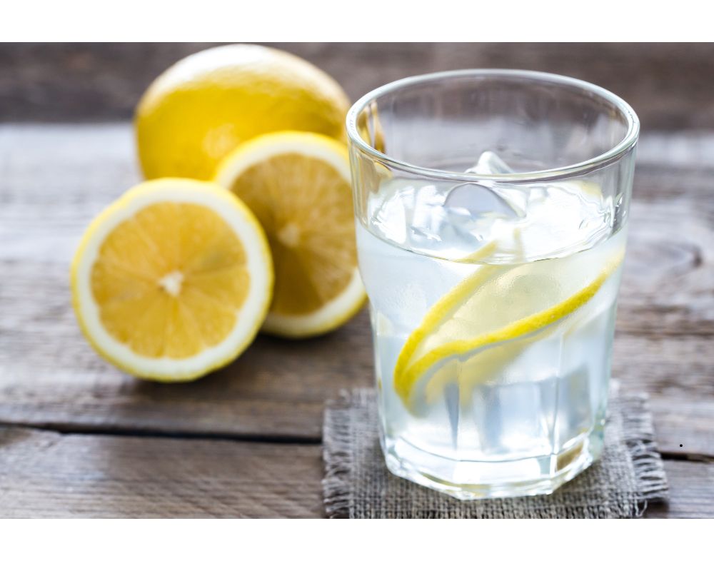 Glass of Iced Water and Lemon