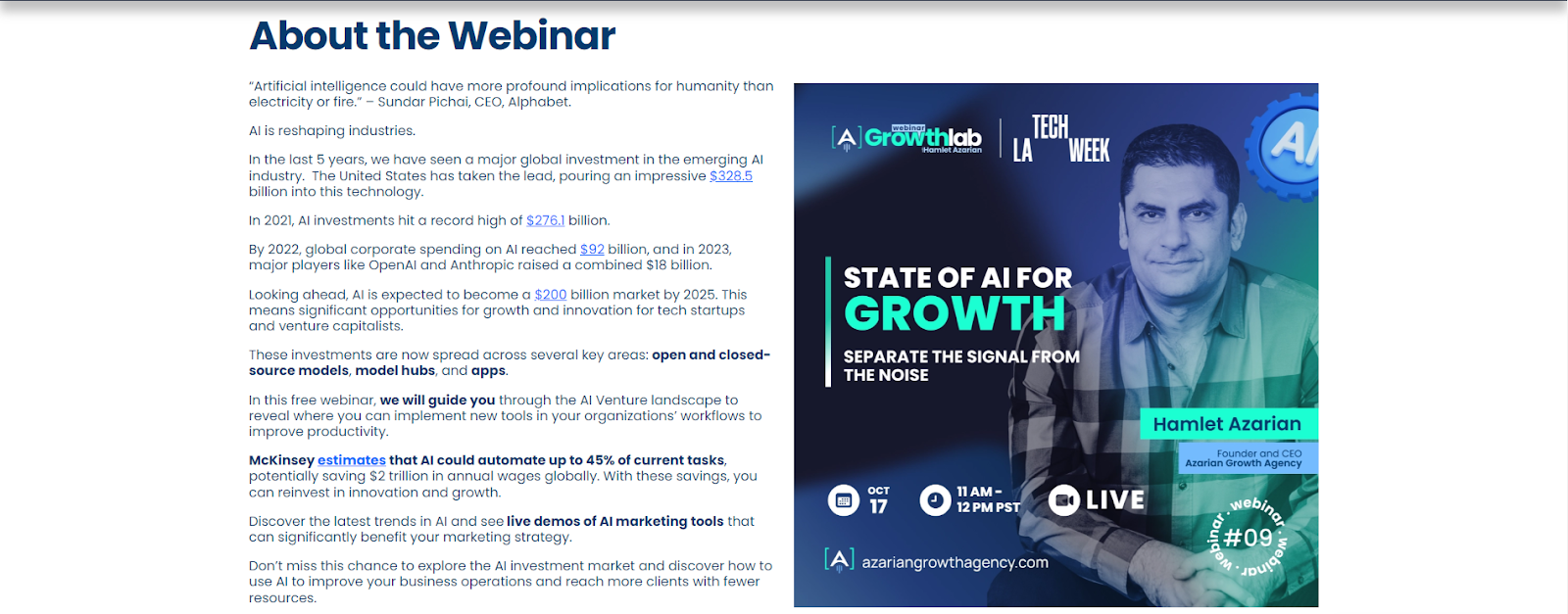 Azarian Growth Agency webinar promotion