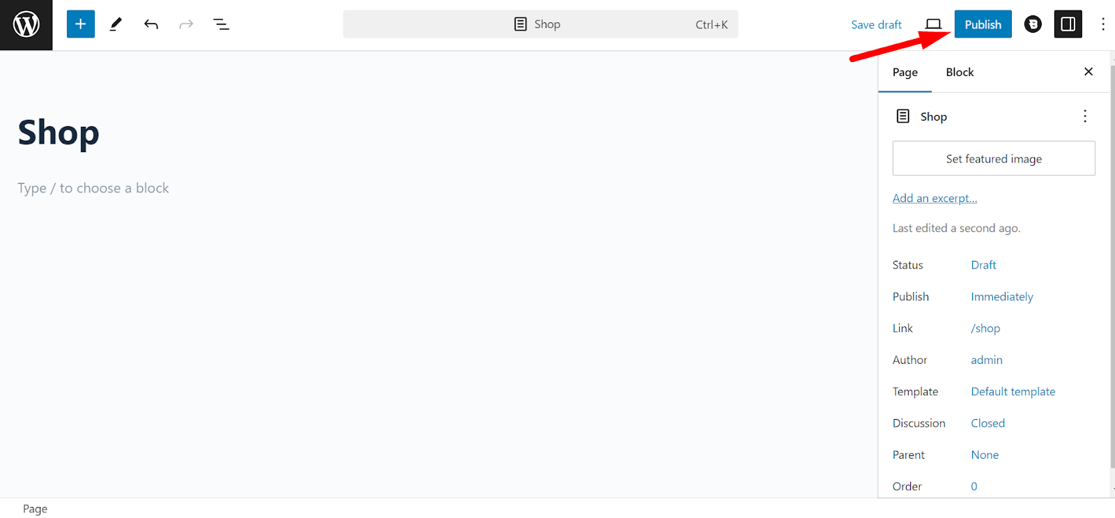 Create Shop Page