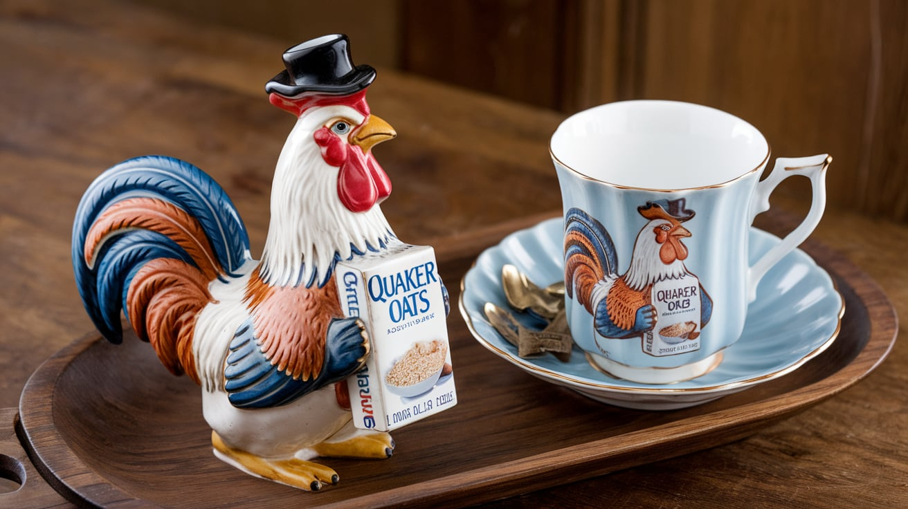 Quaker Oats Rooster Cups and Saucers Sale