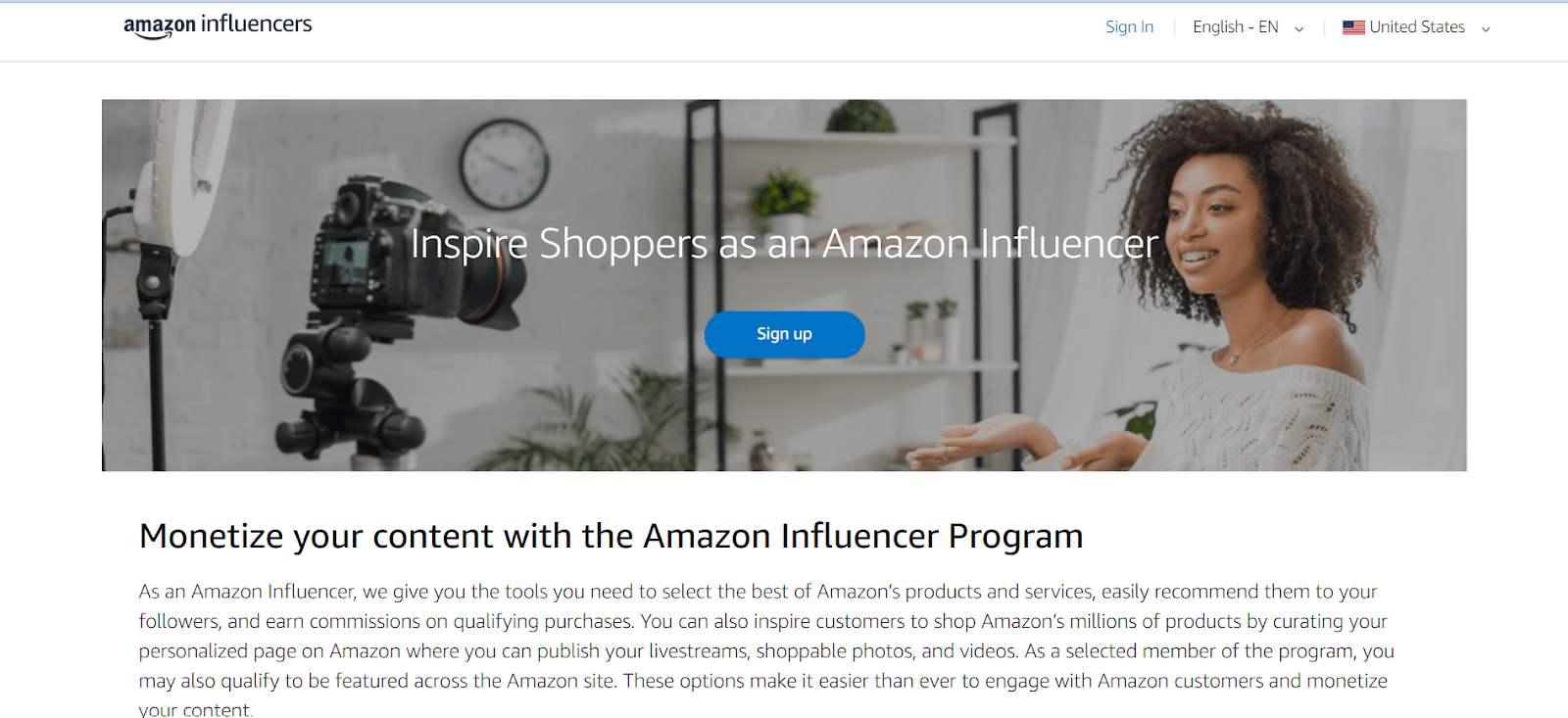 Amazon influencer program
