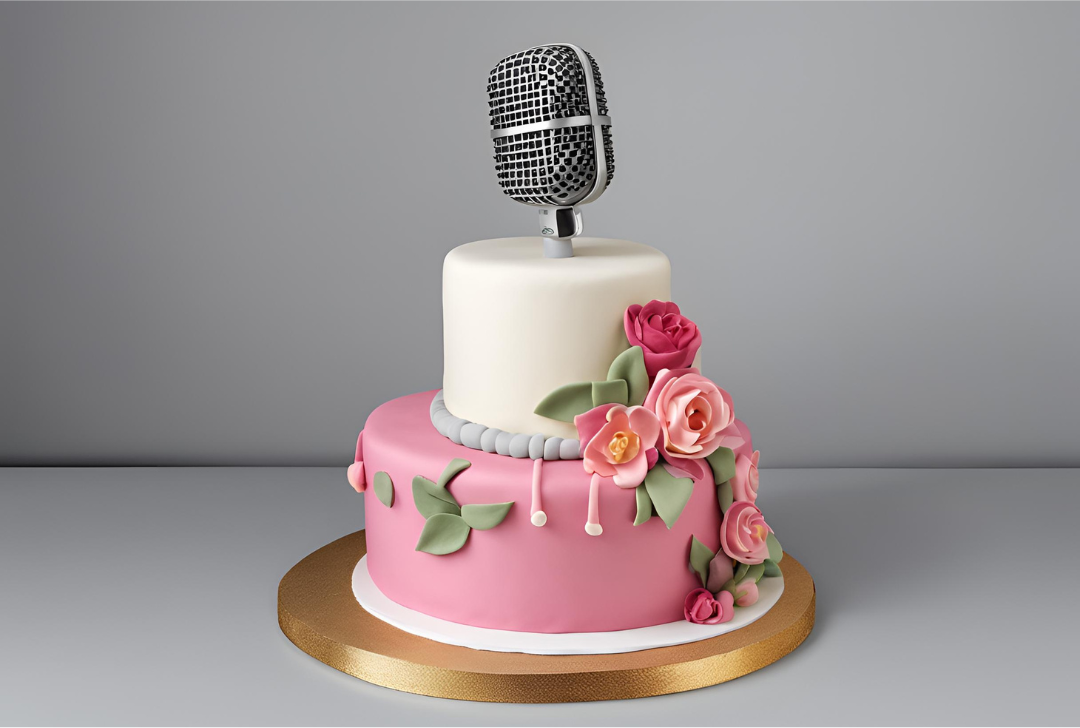 Singing Mic Music Instrument Cake Design