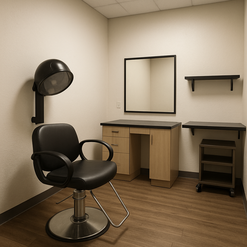 Cost-effective salon suite interior