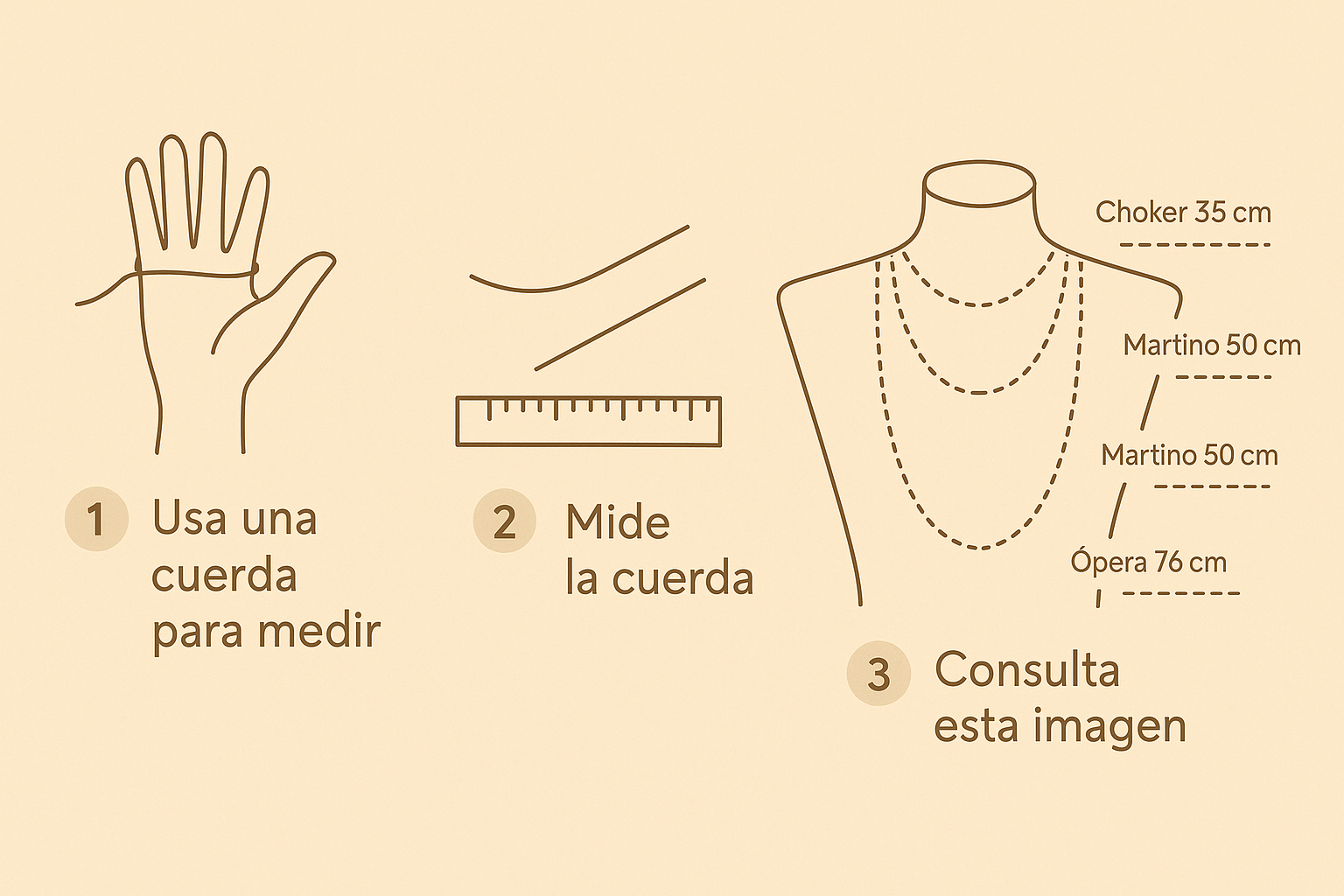Cómo medir el largo de un collar