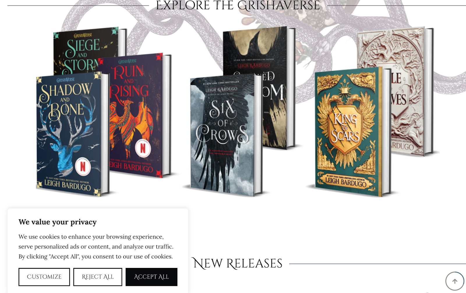 image of Leigh Bardugo website