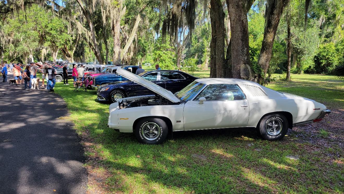 A group of cars parked on grass

Description automatically generated