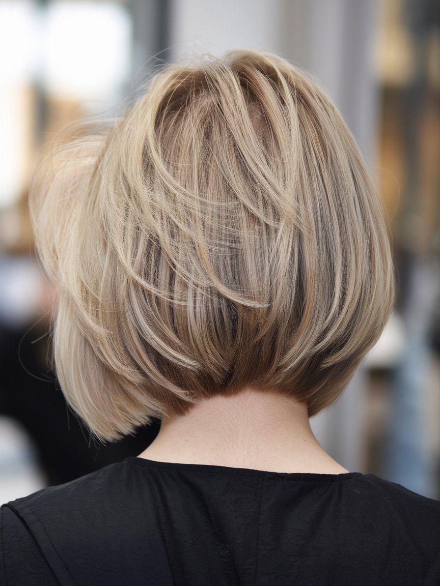 31. Layered Side Parted Bob