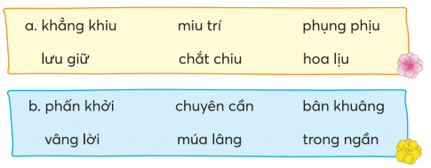 CHỦ ĐỀ 3: NIỀM VUI THỂ THAOBÀI 3: CHƠI BÓNG VỚI BỐKHỞI ĐỘNGNói về trò chơi vận động trong tranhGiải nhanh:Trò chơi: Ném bóng vào rổCách chơi: Lớp sẽ chia thành từng nhóm và xếp thành hàng. Mỗi bạn sẽ lần lượt đứng ở vạch kẻ và ném bóng vào rổ. Bạn nào ném xong sẽ di chuyển về cuối hàng. Lần lượt từng bạn trong hàng sẽ chơi trò chơi cho đến khi hết số bóng. Đội nào có nhiều số bóng trong rổ nhất sẽ là đội chiến thắng.Trò chơi giúp các em rèn luyện sự nhanh nhẹn, khéo léo và dẻo dai.KHÁM PHÁ VÀ LUYỆN TẬP1) Đọc và trả lời câu hỏi:Câu 1: Bố và bạn nhỏ biến sân nhà thành sân bóng bằng cách nào?Câu 2: Bạn nhỏ so sánh bố và mình với ai?Câu 3: Muốn bắt được quả bóng nhựa, bố phải làm gì? Vì sao?Câu 4: Theo em, vì sao trận đếu chỉ có hơi người mà vẫn rộn ràng?Câu 5: Khổ thơ cuối bài nói lên điều gì?* Học thuộc lòng 2 - 3 khổ thơ em thích.Giải nhanh:Câu 1: Không cần kẻ vạch biên vôiSân gạch cũng thành sân bóngCầu môn là một đôi dép mỏng...Câu 2: Thủ môn ngoại hạng, con là danh thủ nhí Câu 3: Bố phải ngồi xuống.Câu 4: 2 bố con cùng thích chơi thể thao, mỗi lần có pha thủng lưới, bố con cùng vỗ tay cườiCâu 5: Em bé rất thương bố, còn bố thì lại yêu chiều cậu con trai, dù mệt ướt đẫm mồ hôi nhưng bố vẫn chơi cùng con, em bé nhận ra liền dừng sút để bố nghỉ mệt2) Đọc một bản tin thể thao:a. Viết vào Phiếu đọc sách những thông tin chính.Giải nhanh: - Ngày 2-3-2022- Tin bảo có bản tin: Thể thao 24h- Tên môn thể thao: Bóng đá- Thông tin: Đội tuyển U23 Việt Nam đã vô địch giải đấu Asean; Cầu thủ Quang Hải xuất sắc ghi 2 bàn thắng…b. Chia sẻ với bạn một bài hiểu biết của em về môn thể thao được nhắc đến trong bài tin.Giải nhanh:Bóng đá là một môn thể thao được nhiều người yêu thích.1) Nghe - viết: Cùng vui chơi2) Chọn chữ d hoặc chữ gi thích hợp với mỗi chỗ chấm:a. Những cánh hoa .....ấy mỏng manh, dịu ........àng rung rinh trong .........ó.b. Tiếng trống vang lên .......òn giã như thúc ........ục chúng em nhanh chân đứng thành hàng tập thể .........ục.Giải nhanh:a. Những cánh hoa giấy mỏng manh, dịu dàng rung rinh trong gió.b. Tiếng trống vang lên giòn giã như thúc giục chúng em nhanh chân đứng thành hàng tập thể dục.3) Tìm từ ngữ chưa đúng chính tả và viết lại vào vở cho đúng:Giải nhanh: a.miu trí: mưu tríhoa lịu: hoa lựub.bân khuâng: bâng khuângmúa lâng: múa lân1) Các câu in nghiêng trong đoạn văn dưới đây dùng để làm gì?Trận bóng trôi dẫn về những phút cuối. Cầu thủ lớp 3A dồn hết lên phần sân đối phương. Bất ngờ, cú sút xa từ một cầu thủ lớp 3B làm tất cả ngỡ ngàng.- A, vào rồi!- Tuyệt quá!- 3B vô địch!- Hoan hô 3B!Tiếng hò reo vỡ oà sân bóng.Văn Thành LêGiải nhanh: Các câu in nghiêng trong đoạn văn dưới đây dùng để: bày tỏ cảm xúc khen ngợi, hào hứng.2) Chuyển mỗi câu kể sau thành câu cảm theo hai cách:a. Trận đấu hay.b. Thủ môn bắt bóng giỏi.Giải nhanh: a. Ôi, trận đấu hay quá!Trận đấu này hay thật!b.Thủ môn bắt bóng giỏi quá!Chà, thủ môn bắt bóng giỏi thật!3) Đặt 1 - 2 câu nêu cảm xúc của em:a. Khi tham gia luyện tập thể thaob. Khi chứng kiến hoặc tham gia một trận thi đấu thể thaoGiải nhanh: a. Chà, buổi luyện tập thể thao hôm nay sôi nổi quá!b. Trận bóng hôm nay hồi hộp quá!VẬN DỤNG