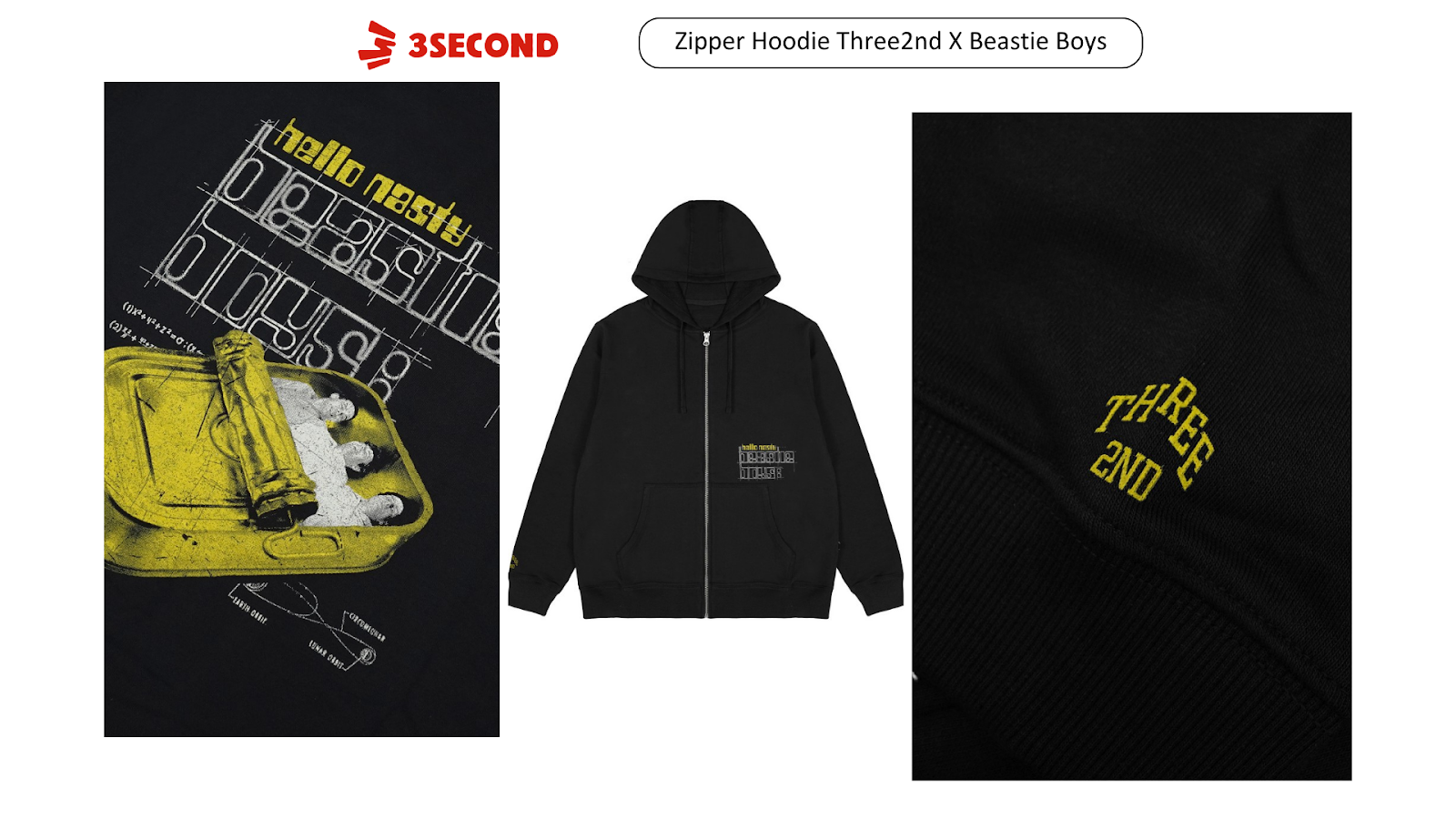 Jaket Zipper Hoodie Three2nd X Beastie Boys