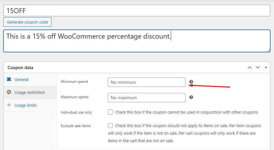 WooCommerce percentage discount on minimum spend