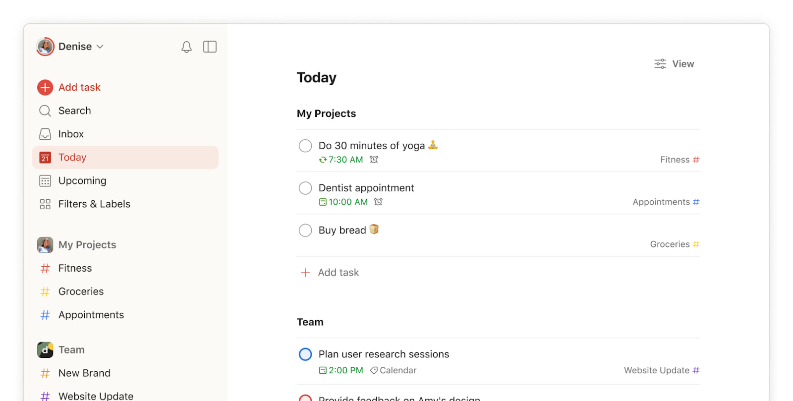 Todoist: Set reminders for personal task management